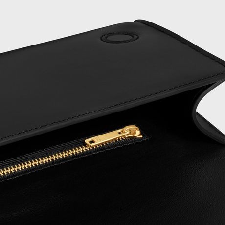 ASYMETRIC CLUTCH IN SHINY CALFSKIN WITH CELINE PRINT BLACK - Image 4